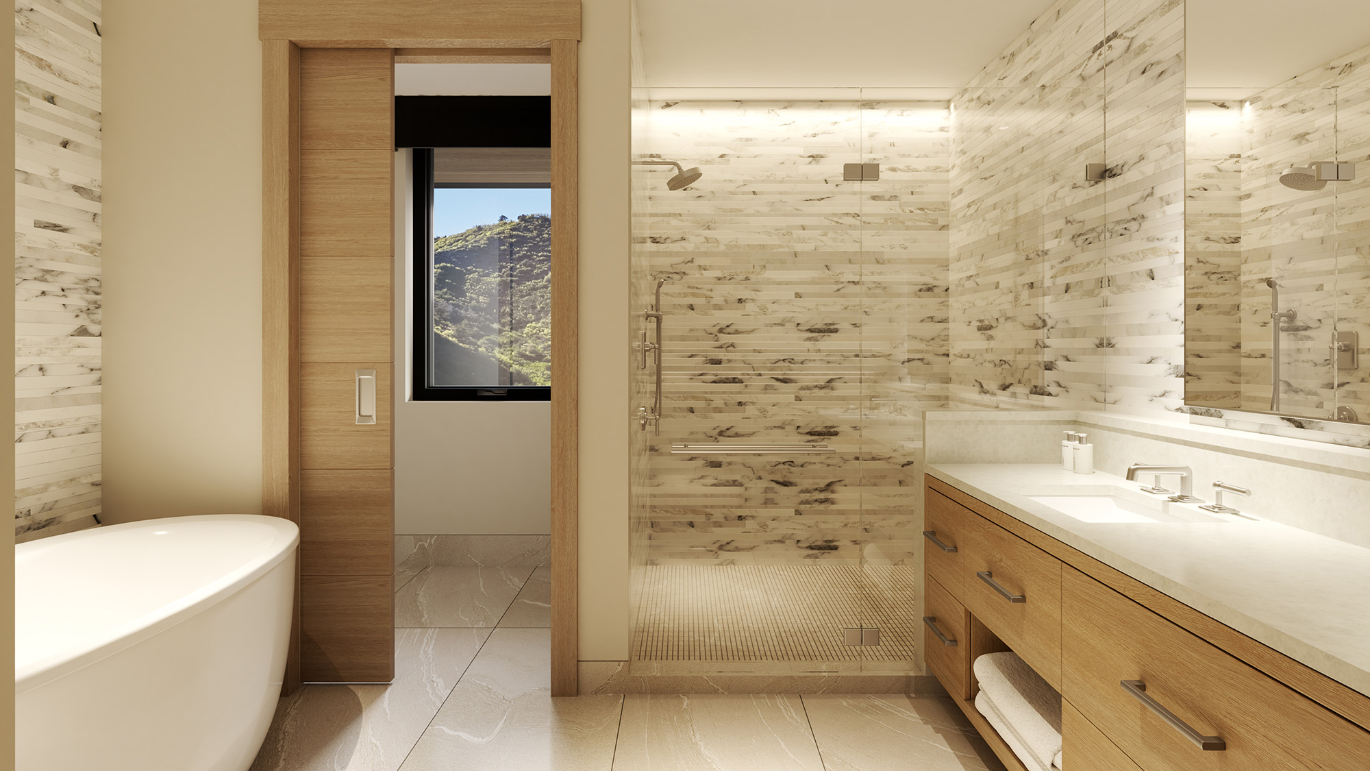 Bathroom Interior Rendering Cirque Residences at Viceroy Snowmass;